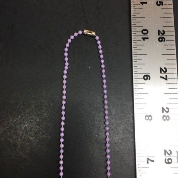 MOP Pendant Necklace Purple Blue Shell Ball Chain Mother Of Pearl Retro BoHo - Picture 5 of 5